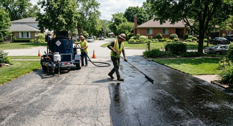 Hot Tar Driveway Sealing in Tampa, FL